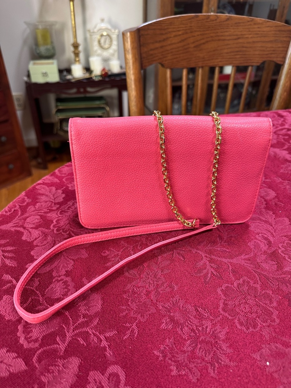 MCM Pink Leather Turnlock Crossbody/Clutch - Picture 3 of 4